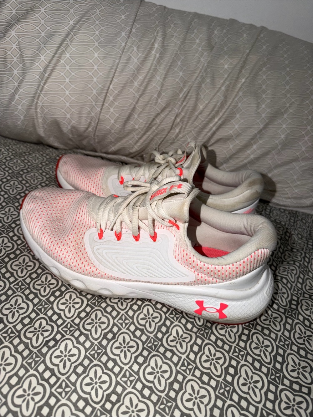 Under Armour Women's White and Pink Running Sneakers